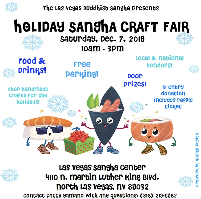 2019 - Las Vegas Sangha Holiday Craft Fair (Crafts, Food, Jewelry, Handbags, Stocking Stuffers, Hawaiian Crafts..) Saturday