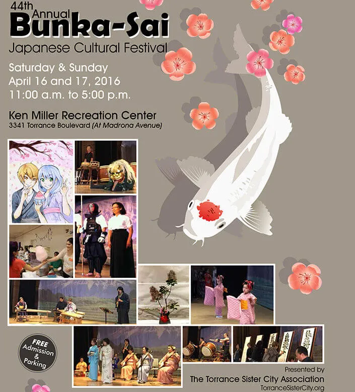 44th Annual Bunka Sai Cultural Festival 2016 by Torrance Sister City Assn. (Food, Tea Ceremony, Dance, Martial Arts, Ikebana, Bonsai) (2 Days) | Japanese-City.com