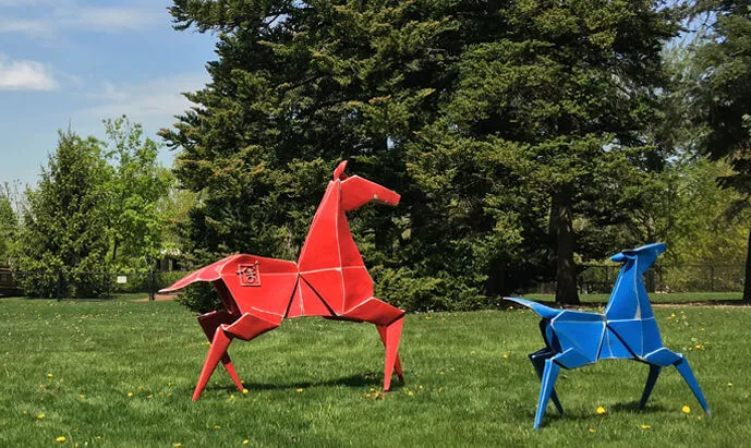 2018 Origami in the Garden - A Monumental Outdoor Sculpture Exhibition, Captures the Delicate Nature of this Paper Art Form in Museum-Quality Metal