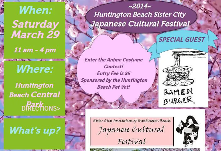2014 Huntington Beach Sister City Japanese Cultural Festival (Music, Food, Dance, Crafts, Games & Ramen Burger-Keizo Shimamoto) - Cherry Blossom Trees | Japanese-City.com