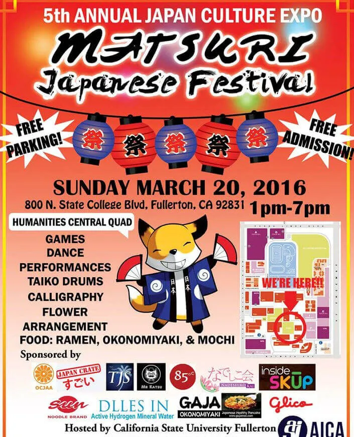 2016 - 5th Annual Japan Culture Expo  Matsuri Japanese Festival: Ramen, Okonomiyaki, Mochi, Martial Arts, Vendor, Games, Performances..  | Japanese-City.com