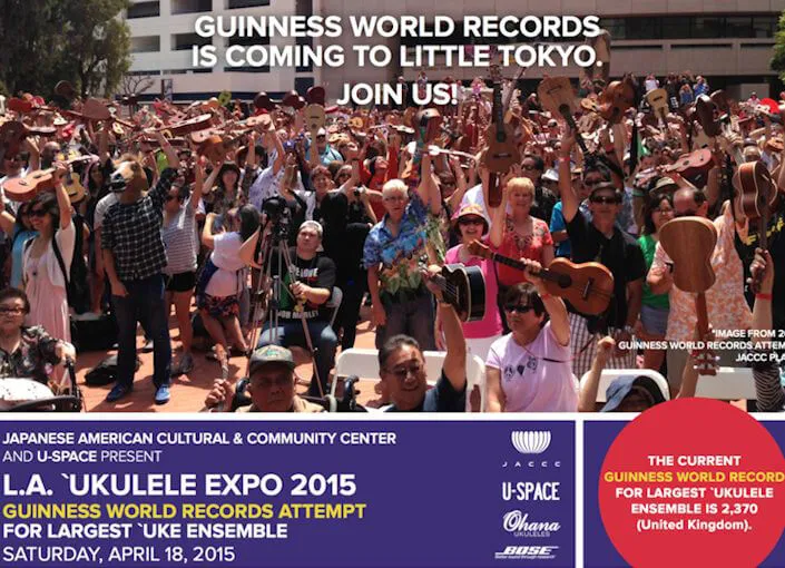 LA Ukulele Expo 2015: World Record Attempt (Grab Your Ukulele, This is It!) [Video of Song] | Japanese-City.com