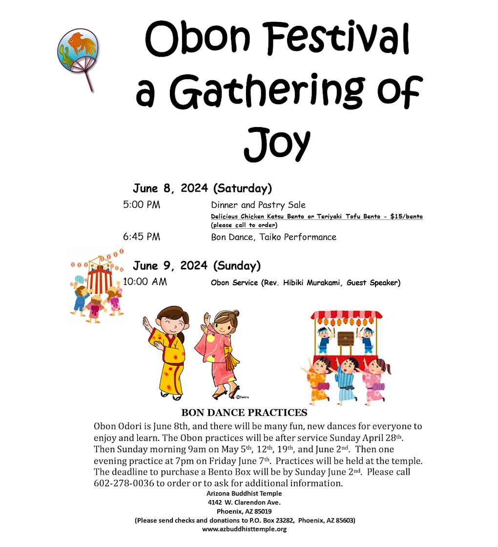 2023 Arizona Buddhist Temple Summer Obon Festival Event & Odori Dancing, Live Taiko (Saturday) 