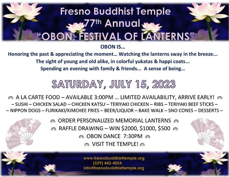 2022 - 76th Annual Fresno Obon Festival Event (Saturday) Food, Bon Odori Dancing..