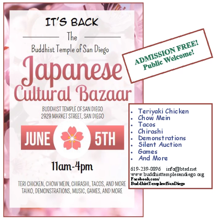 2022 Annual Japanese Cultural Bazaar Event (Live Taiko, Japanese Food, Tacos, Salad, Games, Performance..) Sunday