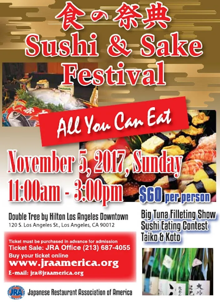 2019 - 19th Annual Japanese Food & Sake Festival - All You Can Eat & Drink - Japanese Food, Japanese Sake & Beer, Tuna Cutting - Little Tokyo