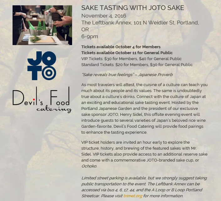 Sake Tasting With Joto Sake (Connect with the Culture of Japan at an Exciting & Educational Sake Tasting Event) | Japanese-City.com