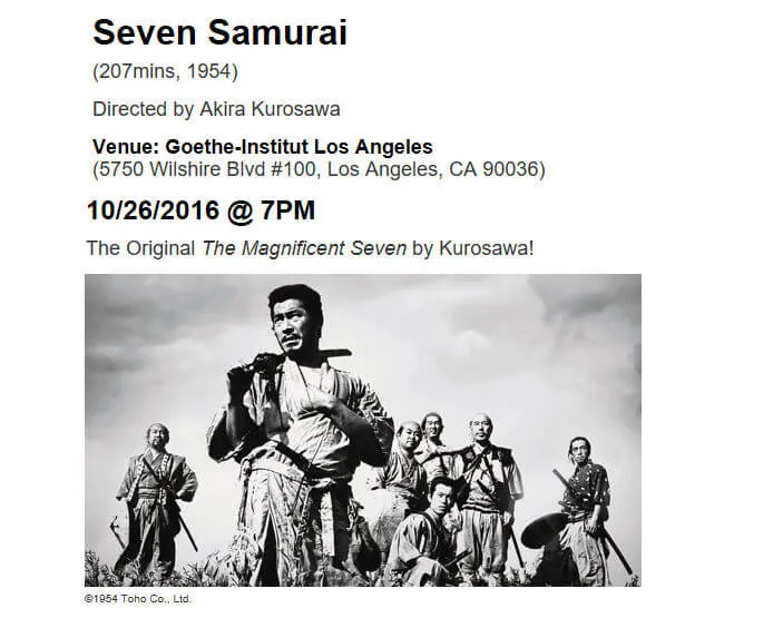 JFLA Presents: Seven Samurai (七人の侍) Directed by Akira Kurosawa (1954) - One of the Most Thrilling Movie Epics of All Time