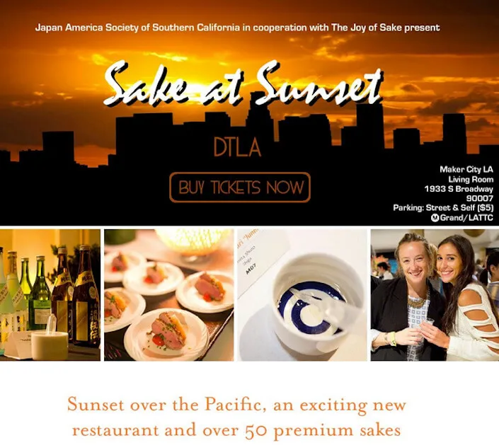 2017 Sake at Sunset - Evening of Sake Sipping & Appetizers at Maker City LA | Japanese-City.com