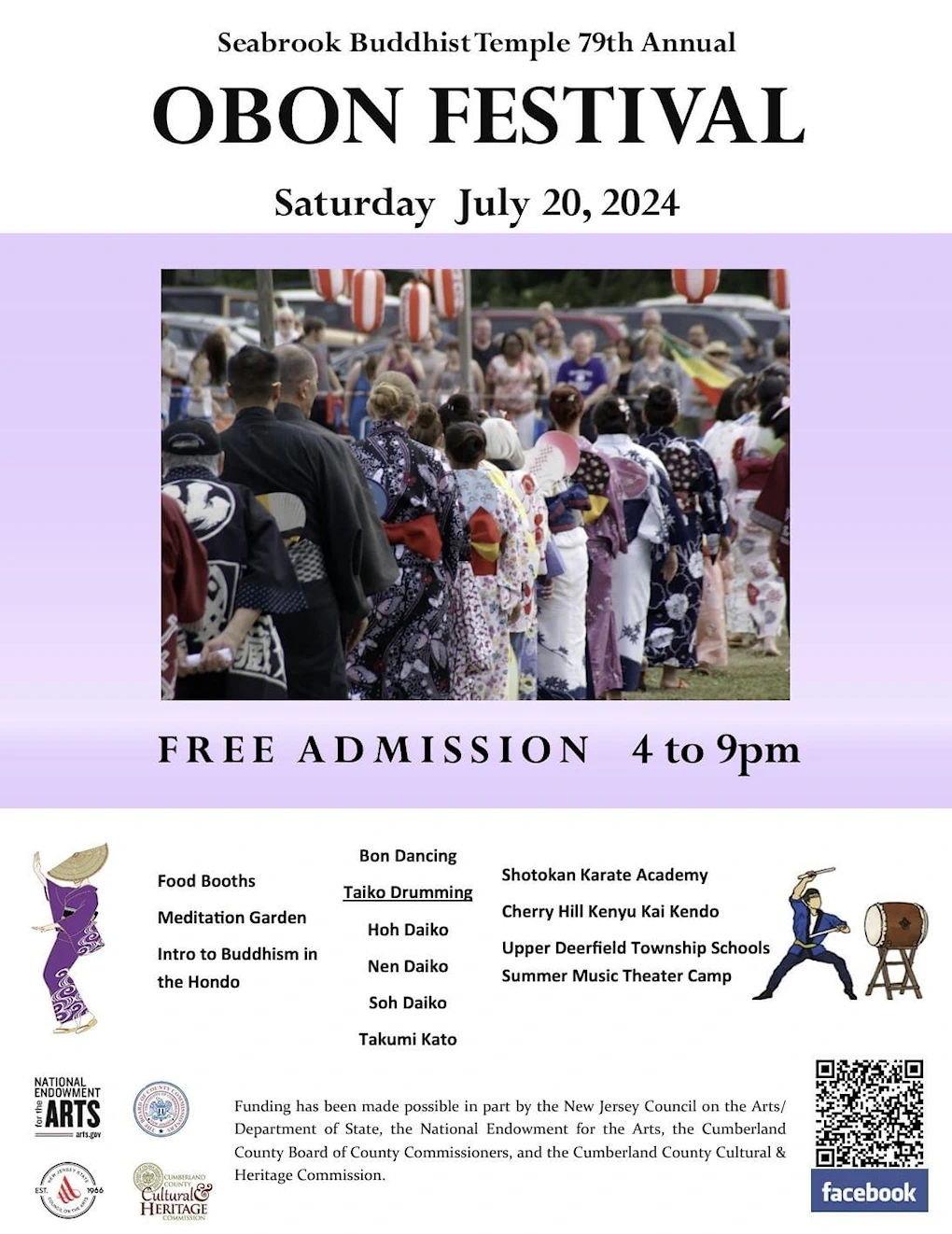 2023 - 78th Annual Seabrook Buddhist Temple's Obon Festival Event, New Jersey (Japanese Food, Crafts, Bon Dance, Taiko, Origami, Crafts..) Sat   