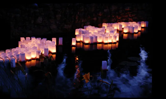 2017 Blue Mountain Zendo Obon - Ceremony Begins With the Lighting of the Temple Lanterns & Bonfire which Guide Our Ancestors Back Home