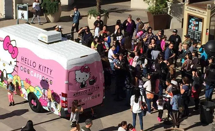 2018 Hello Kitty Cafe Truck - Culver City, CA (Hello Kitty Cakes, Donuts, Macarons and Other Sweets! Hello Kitty Water Bottles..)