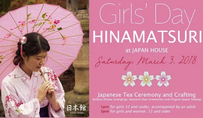 2018 Girl's Day - Hinamatsuri at Japan House (For Girls 12 & Under) - Celebrate Traditional Japanese Holiday of Hinamatsuri! | Japanese-City.com