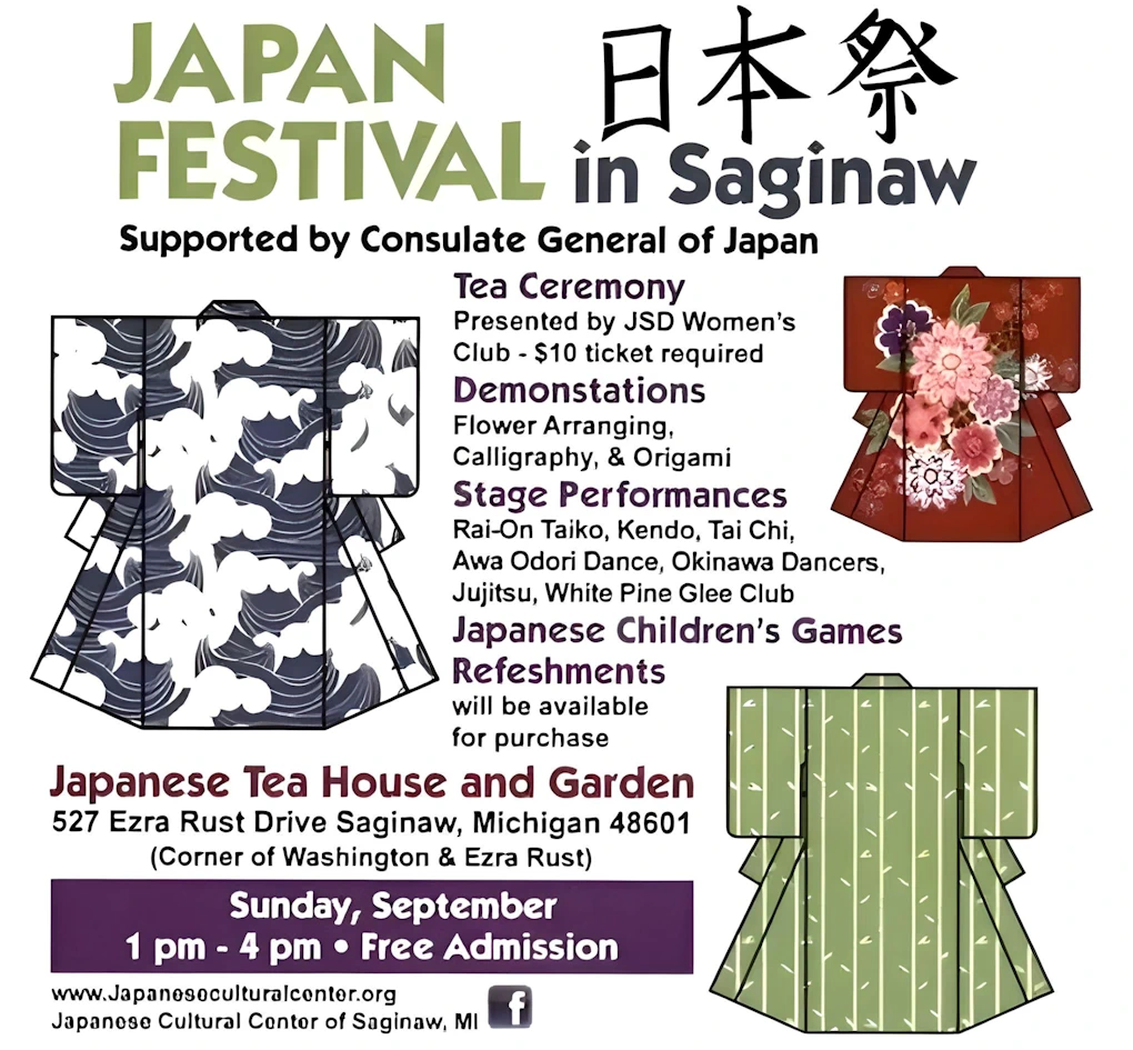 2023 Annual Japan Festival Event, Saginaw (Tea Ceremony, Performances, Games, Demos.. etc) Sunday