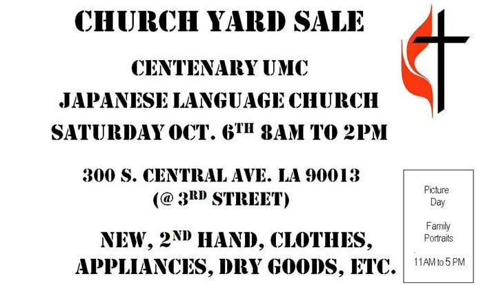 2018 Little Tokyo Church Yard Sale and Picture Day - ALL Welcome | Japanese-City.com