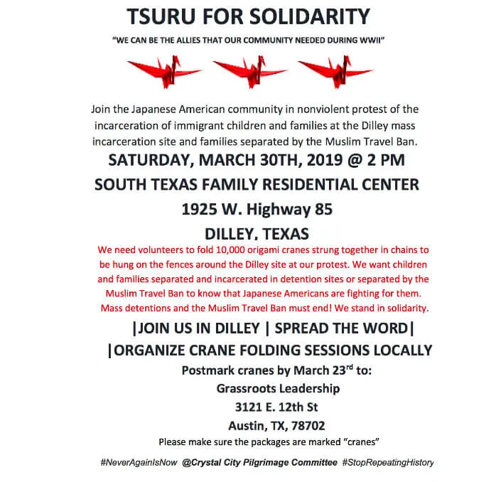 2019 Tsuru for Solidarity - We Need Volunteers to Fold 10,000 Origami Cranes 