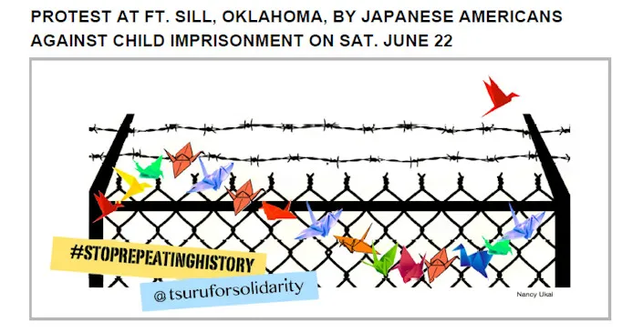 2019 Protest at Ft. Sill, Oklahoma, by Japanese Americans Against Child Imprisonment on Sat. June 22