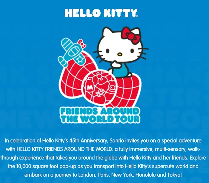 2019 Hello Kitty Friends Around the World Tour Heading to Seattle! (December 7 - December 29, 2019) | Japanese-City.com