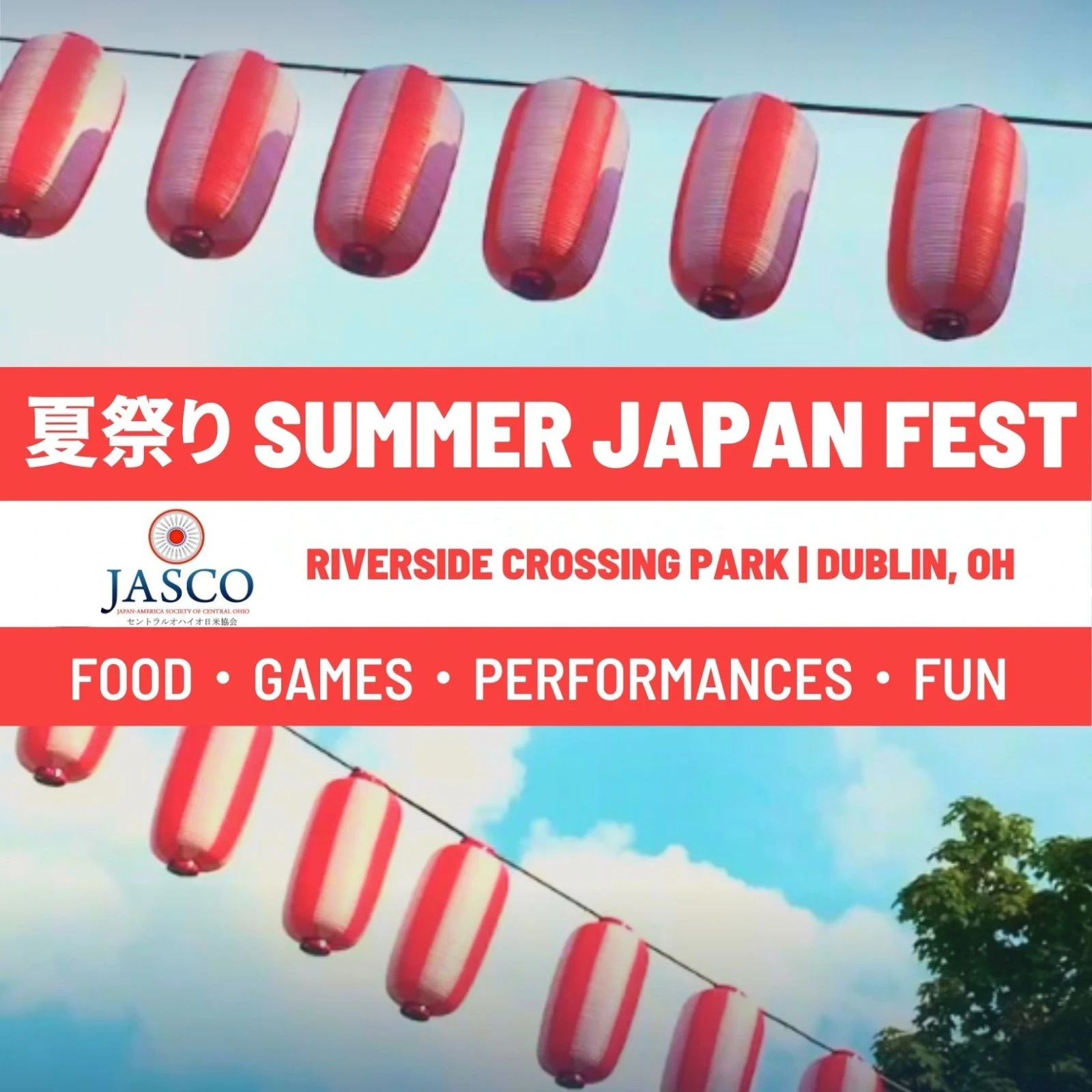 2025 JASCO's JapanFestOH! (Previously Called: JASCO Annual Summer Japan Fest): Bon Dancing, Live Taiko, Japanese Food, Riverside Crossing Park, Dublin | Japanese-City.com