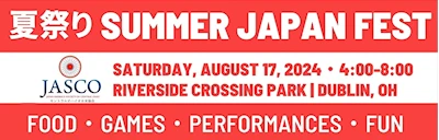Japanese events venues location festivals JASCO 2024 Annual Summer Japan Fest (Bon Dancing, Live Taiko, Japanese Food, Fun..) Riverside Crossing Park, Dublin