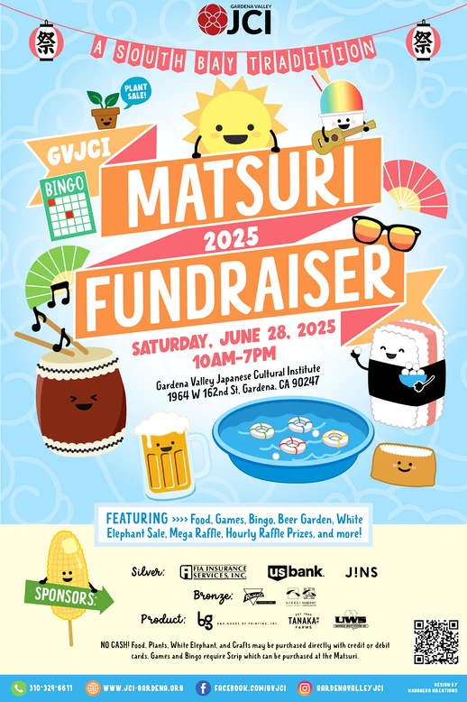 2024 GVJCI Matsuri Fundraiser Annual Matsuri Festival Event (Japanese Food, Kid Games, Bingo, Beer Garden..) Gardena Valley Cultural Institute