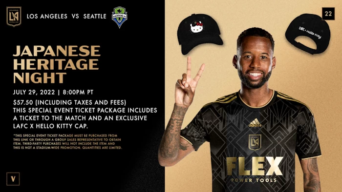 2022 LAFC Japanese Heritage Night, Friday July 29 at 8 pm - Los Angeles Versus Seattle | Japanese-City.com