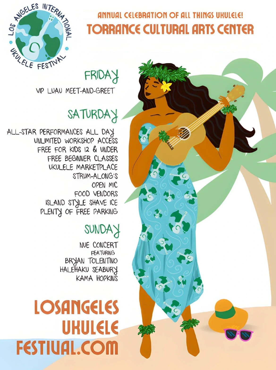 2023 - 7th Annual Los Angeles International Ukulele Festival - Torrance (Food, Performances, Marketplace, Workshops..) 3 Days