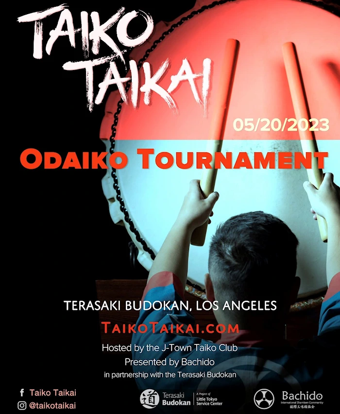 2023 Taiko Taikai - Theme 'Odaiko' (5 Judges with Awards for Top 3 Finalists, 20 Participants Playing “Narukami,” Composed by Yoshikazu Fujimoto) | Japanese-City.com