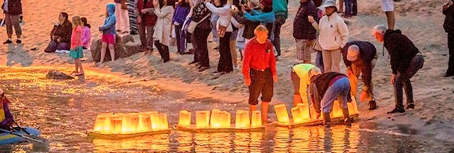 Japanese events venues location festivals 2024: 20th Annual Hiroshima-Nagasaki Remembrance Day and Floating Peace Lantern Ceremony, Message of Peace/Hope (Taiko, Music, Poety, Lantern Making) 