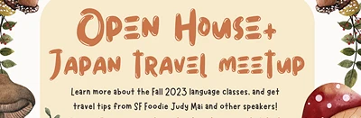 Japanese events venues location festivals 2023 - Japan Society Fall Language Open House & Japan Travel Meetup (Make Friends With Other Fans of Japan, & Learn the Latest travel Hot Spots)