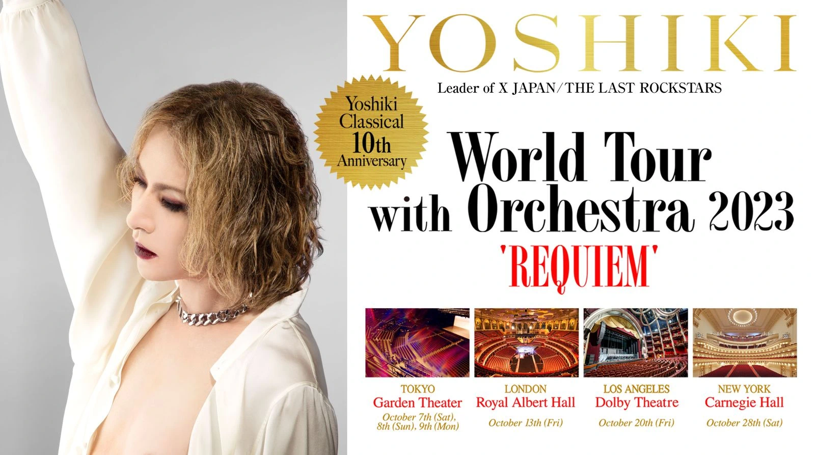 Yoshiki Classical 10th Anniversary World Tour with Orchestra 2023 'REQUIEM' | Japanese-City.com