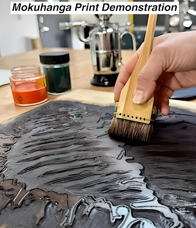 2023 Mokuhanga Print Demonstration (An Ancient Traditional Japanese Woodblock Printing Technique Uses Water-Based Inks)