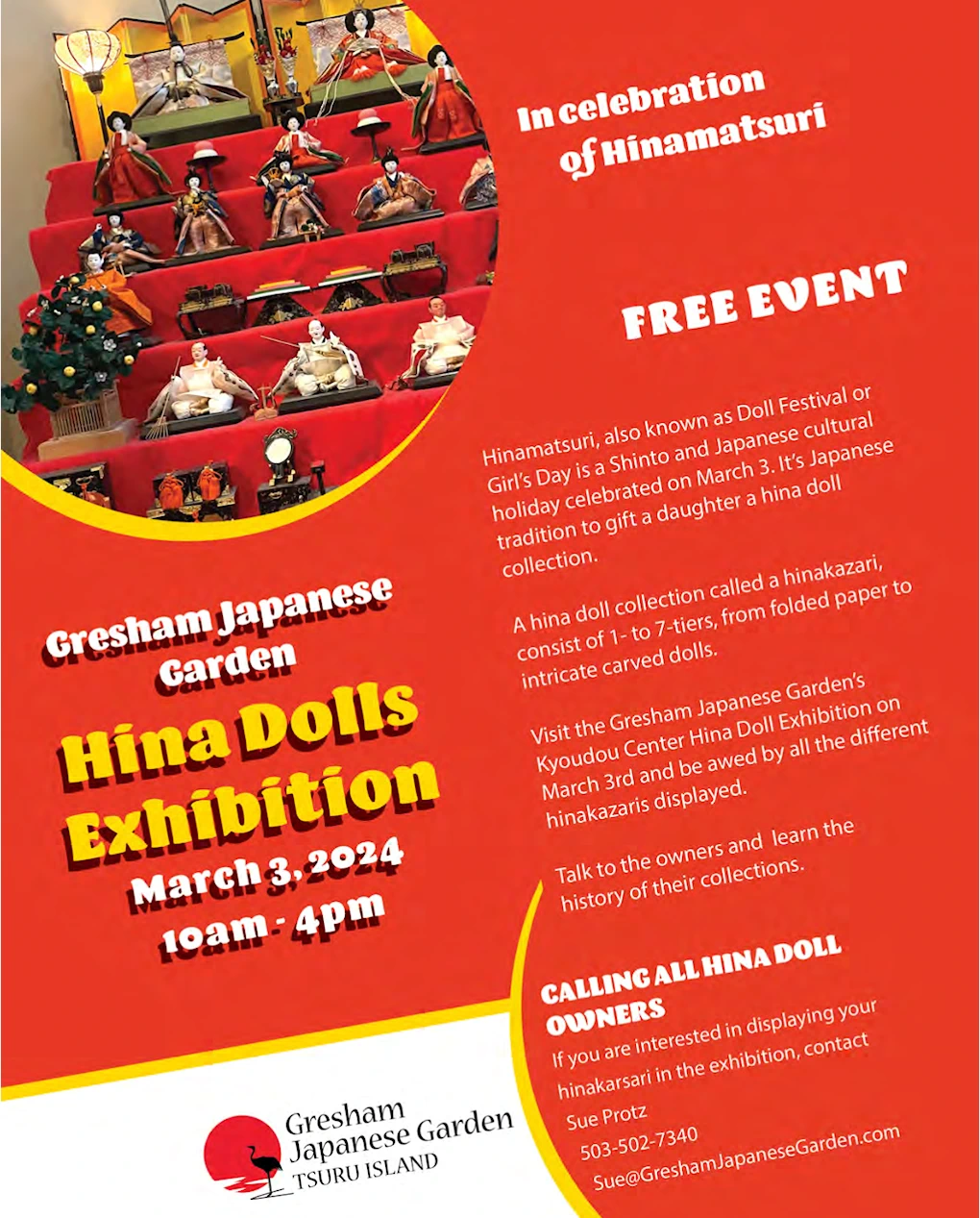 2024 Hina Dolls Exhibition (Traditional Japanese Dolls for Hinamatsuri, Girls' Day Celebration) Gresham Japanese Garden 