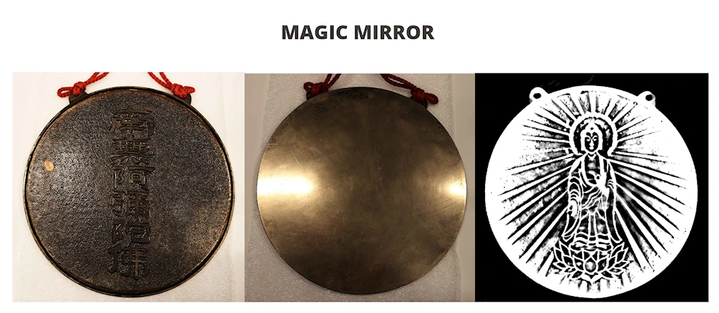 2024 Very Rare Japan Magic Mirror Discovery From the Edo and Meiji Periods at Putnam Museum (Video Background) When Light Reflected, Image of Buddha | Japanese-City.com