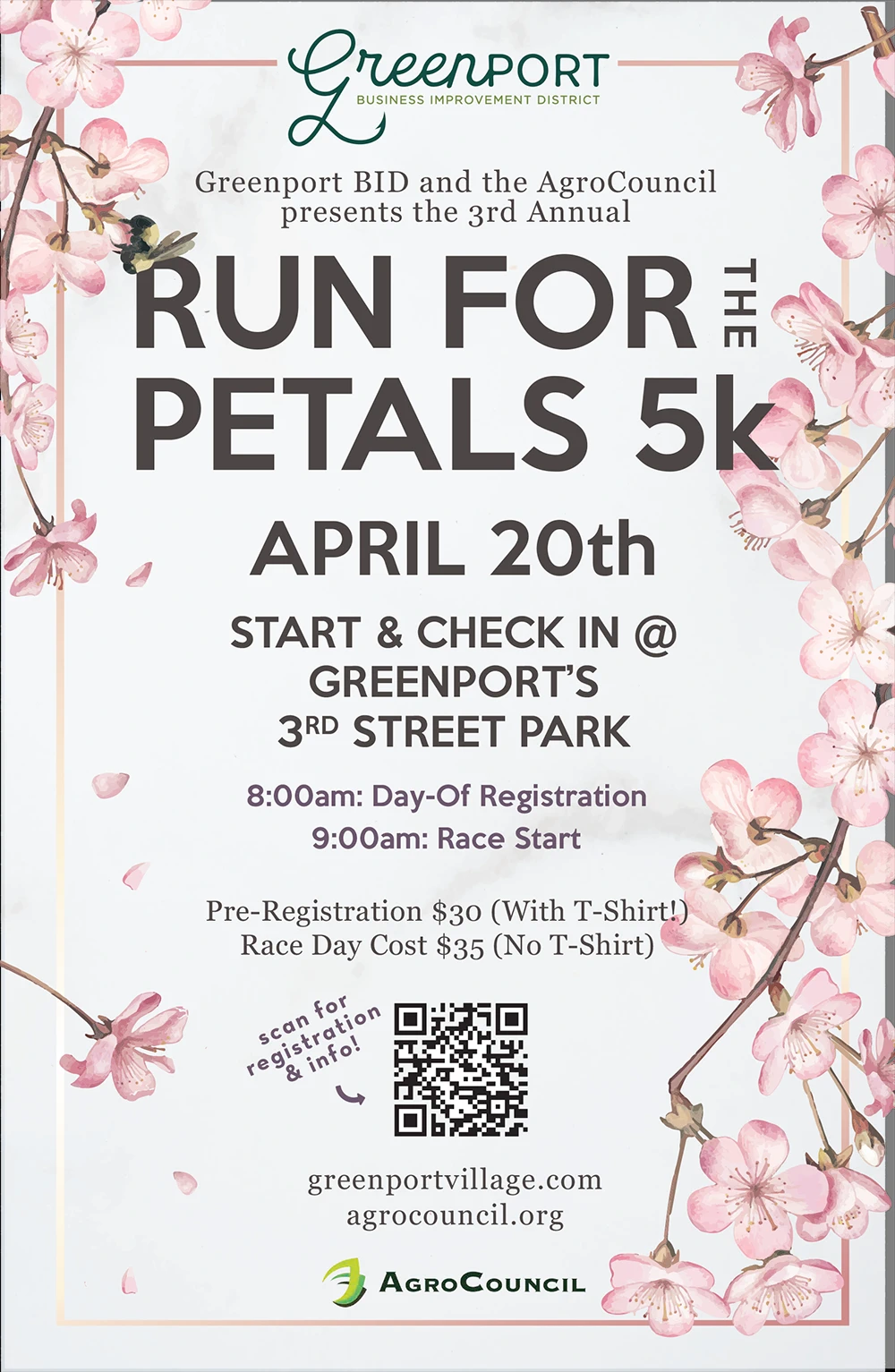 2024 - 8th Annual Cherry Blossom Petal Tour, 5K Set To Delight In Greenport (Tour Showcase 300+ Cherry Blossom Trees- 7 Different Varieties..)