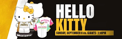 Japanese events venues location festivals 2024 Hello Kitty Day - San Diego Padres vs Giants (Hello Kitty Bobblehead) Petco Park