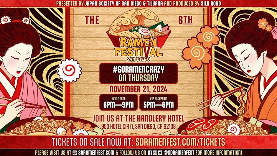 San Diego Ramen Festival 2024 (San Diego Ramen Festival: Unlimited Beer & Sake, Live Entertainment, Top Ramen Vendors, and VIP Perks!) | Japanese-City.com