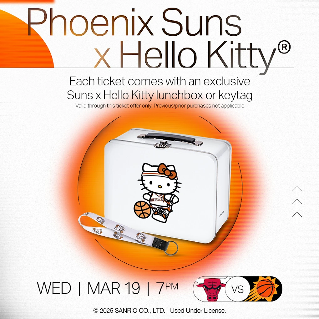 2025 Phoenix Suns Hello Kitty Night (Use Link to Get Hello Kitty Collectable Item) | Japanese-City.com