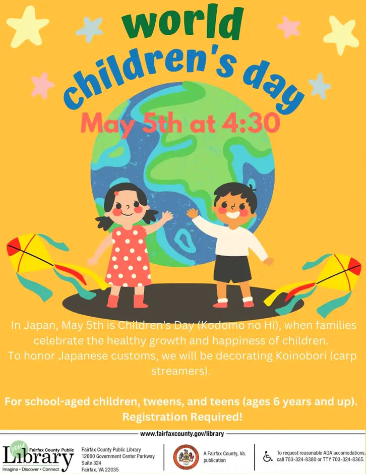 2025 World Children's Day May 5th, 2025 - Fairfax County Public Library  | Japanese-City.com