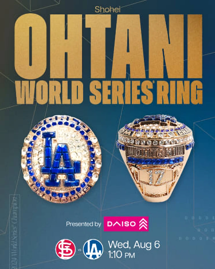 2025 Shohei Ohtani World Series Ring Wednesday, August 6 vs. Cardinals