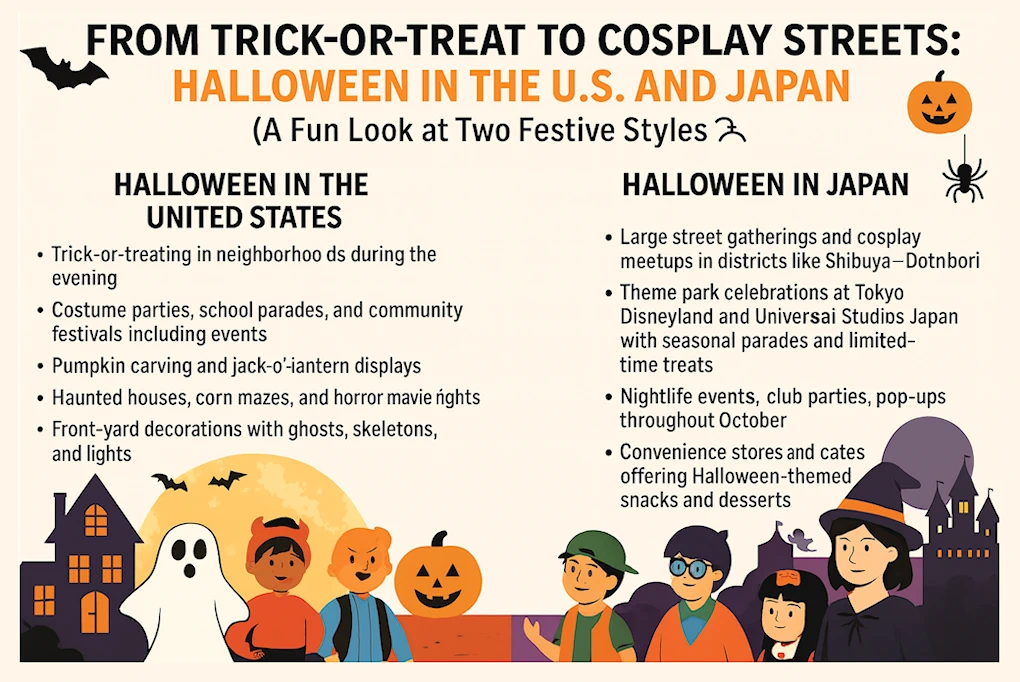 2025 Halloween Traditions Across the U.S. and Japan (How Two Countries Celebrate October 31)