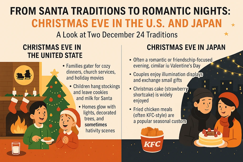 Christmas Eve Traditions in the U.S. and Japan (How Two Cultures Experience December 24)