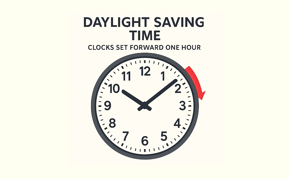2026 Daylight Saving Time Begins: Clocks Set Forward One Hour (West Coast / Los Angeles) | Japanese-City.com