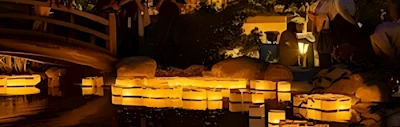 Japanese events festivals 2023 - 3rd Annual Toro Nagashi-Lantern Floating Ceremony, Hakone Estate (Release Candles in Lanterns into River with Prayers for Peace, Love-Ones..)