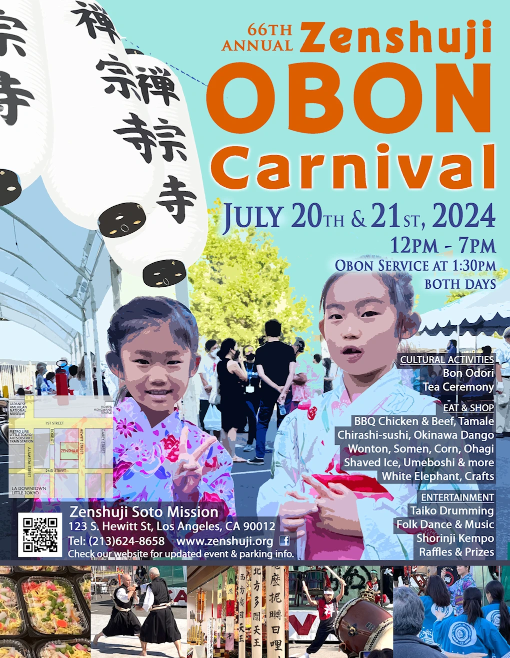 2023 Zenshuji Soto Mission Annual Summer Obon Matsuri Festival Event, Japantown Los Angeles (Japanese Food, Taiko, Performances, Games..) (2 Days) 