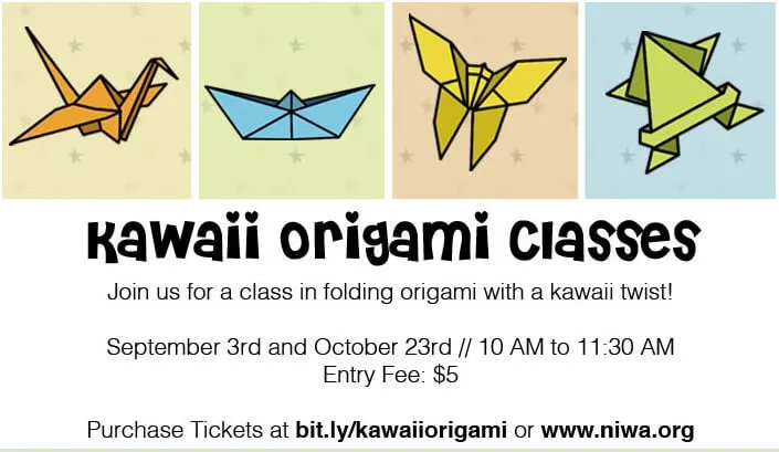 2016 Kawaii Origami Classes - 2 Dates (Come & Learn to Fold Everything From Hello Kitty to Totori to Bento Boxes & Cute Animals!)