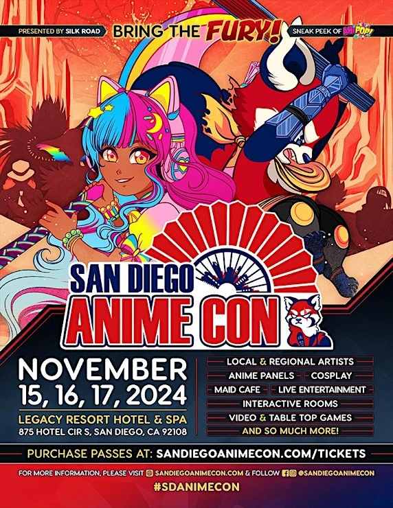 2024 San Diego Anime Convention (November 15, 16, 17, 2024) 3 Days | Japanese-City.com