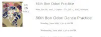 Japanese events festivals 2016 Bon Odori Dance Practice - Buddhist Church of San Francisco (M/W/F) [Confirmed]