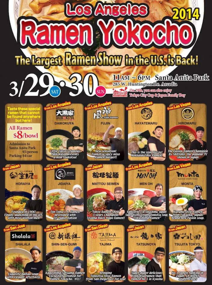 2014: 2nd Annual (Biggest) Ramen Yokocho Festival in US (14 Ramen Competitors, Spicy Ramen Burger) - Santa Anita Park (2 Days) - OUR TIPS [VIDEO] | Japanese-City.com