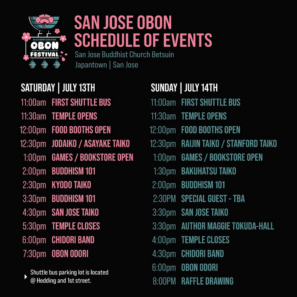 2024 San Jose Buddhist Obon Bazaar Festival (Live Taiko, Authentic Japanese Food, Entertainment & Bon Odori Dancing) (2 Days) San Jose Buddhist Church | Japanese-City.com